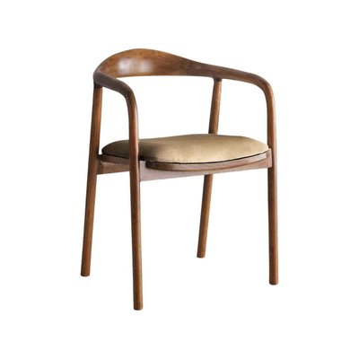 Chaise en bois et velours Bear HANAH HOME