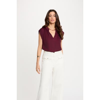 Blouse manches courtes satin MORGAN
