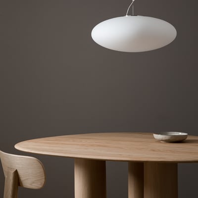 Raeyes Oval Frosted Glass Ceiling Light AM.PM