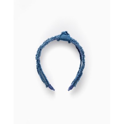 Serre-tête en Denim Effiloché avec Noeud ZIPPY