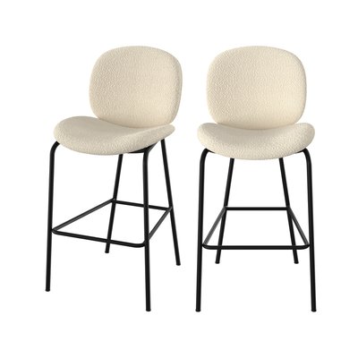Lot de 2 chaises pour îlot central en tissu bouclé 63,5 cm - IRIS RENDEZ-VOUS DÉCO