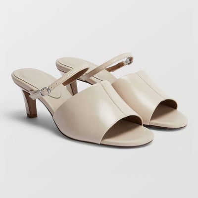 Mules à talon en cuir MONOPRIX