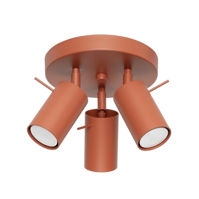 Plafonnier Acier Ocre Rouge GU10 3 Ring EDEN