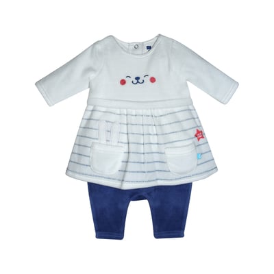 Combirobe naissance falbala SUCRE D'ORGE