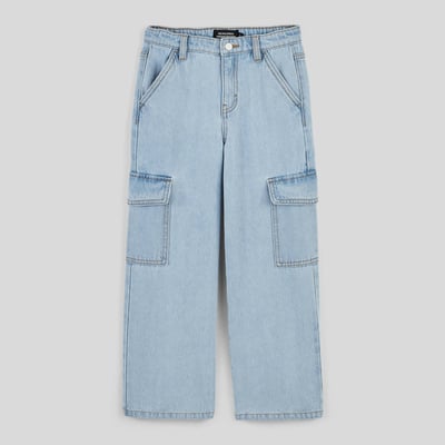 Pantalon cargo en jean MONOPRIX
