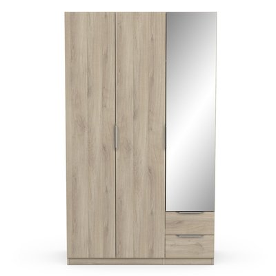 Armoire 3 portes, 2 tiroirs et 1 miroir Ghost - L119,4 cm CALICOSY