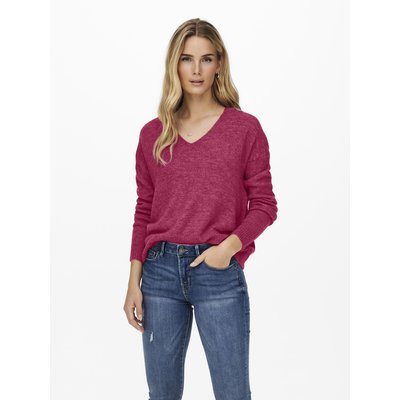 Pull col V, maille mousseuse JDY