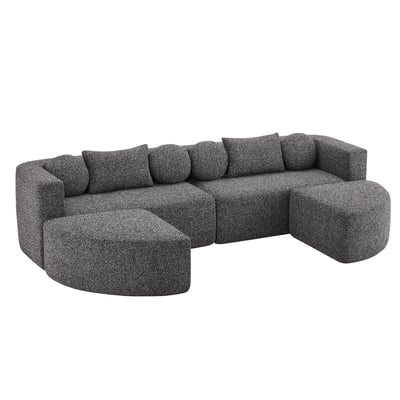 Canapé d'angle modulable convertible en chenille, MODEL1 MEUBLES COSY