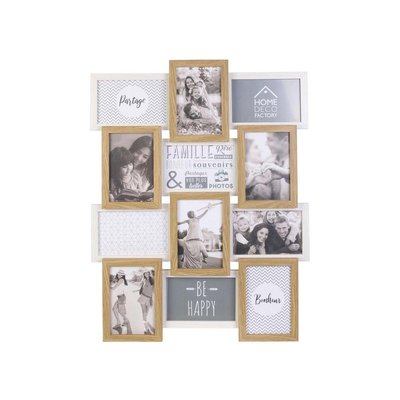 Pêle-mêle bois et blanc photos 10 x 15 cm Family 12 photos CMP