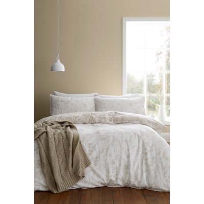 Brushed Floral Toile 100% Cotton Duvet Cover and Pillowcase Set BIANCA FINE LINENS