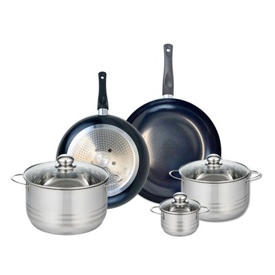 Set de 2 poêles 28 et 32 cm et 3 faitouts Prima Brillant ELO
