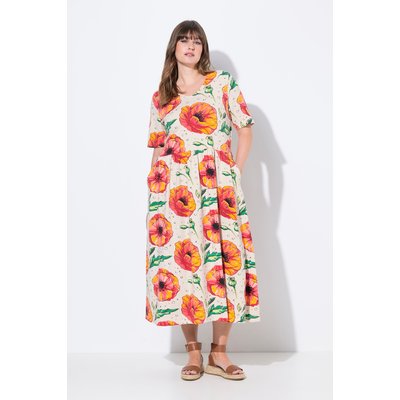 Robe maxi, coquelicot, col en V ULLA POPKEN