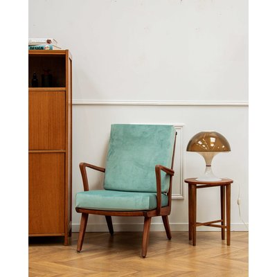 Fauteuil scandinave en velours Jakob N°398 - Bon état DEBONGOUT