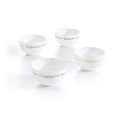 4 bols blancs 75cL Soupset - Luminarc - Verre opale extra résistant LUMINARC