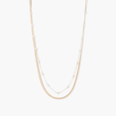 Set de 2 colliers chaine miroir et chaine à perles BALABOOSTE
