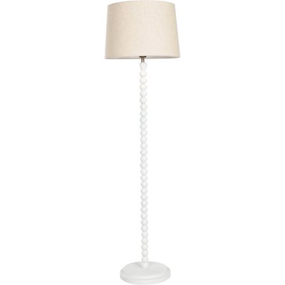 Lampe de salon blanche style moderne romantique en métal et manguier RECOLLECTION
