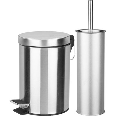 Poubelle de Salle de Bain 3L + Brosse WC Métal WADIGA