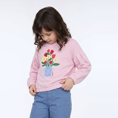 Sweat col rond imprimé en coton MONOPRIX