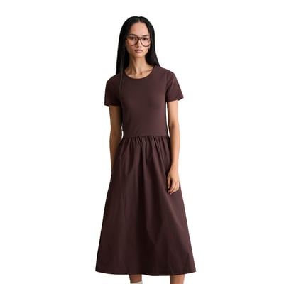 Robe en jersey flare avec jupe en popeline de coton MARC O’POLO DENIM