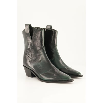 Bottines en cuir esprit santiags , pied large ULLA POPKEN