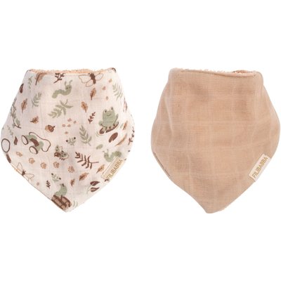 Lot 2 bavoirs bandanas Little Wonders + Taupe FILIBABBA