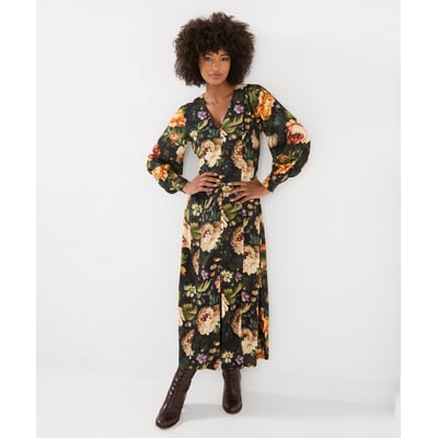 Robe Longue Boutonnée Fleurs Spectaculaires JOE BROWNS