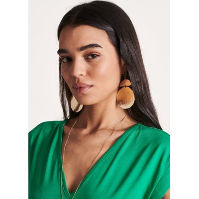 Boucles d'oreilles martelées dorées LA FEE MARABOUTEE