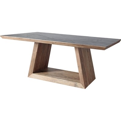 Table de salle à manger acacia et pierre style naturel élégant RECOLLECTION