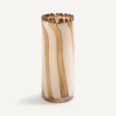 Vase rayé en verre soufflé, hauteur 25 cm, SUGAR AM.PM