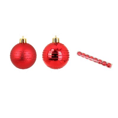 Set de 8 boules decor rayures de noel DOUCEUR D'INTÉRIEUR