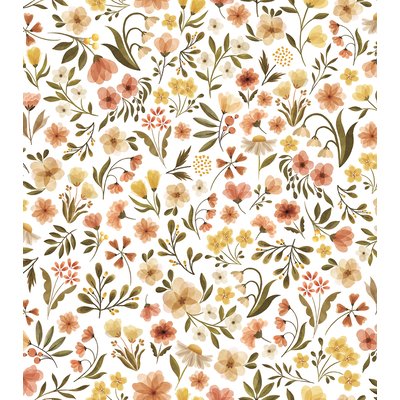 Papier peint enfant motif fleurs vintage FELIDAE LILIPINSO