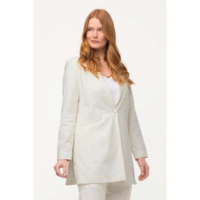 Blazer long en lin. Col à revers. Fente sur ULLA POPKEN