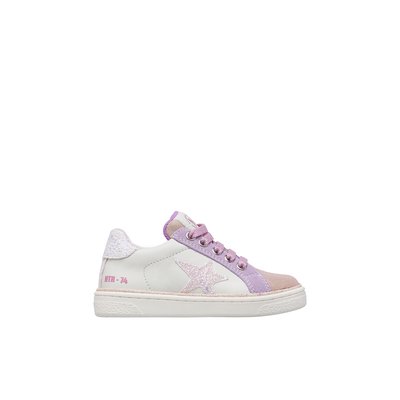 Baskets en cuir et en daim PINN ZIP. NATURINO