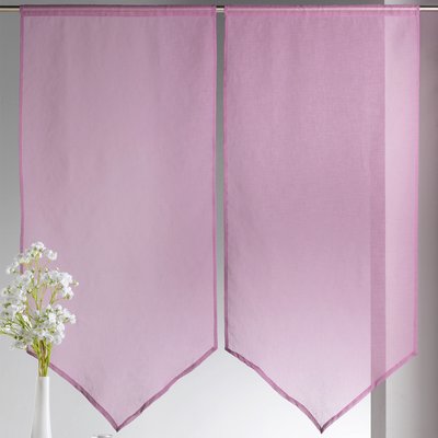 Paire de petits voilages Etamine bas en pointe HOME MAISON