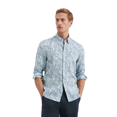 Chemise à col boutonné shaped en pur lin MARC O'POLO