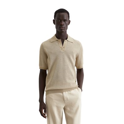 Polo en tricot régulier en mélange de coton et de lin bio MARC O'POLO