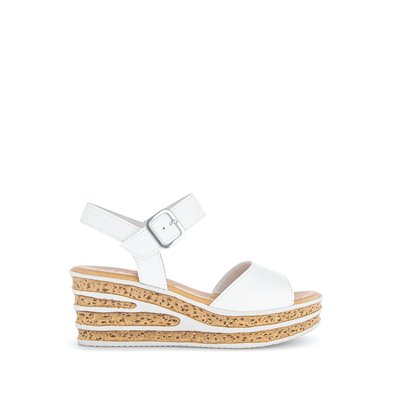 Sandales en cuir à talon compensé GABOR