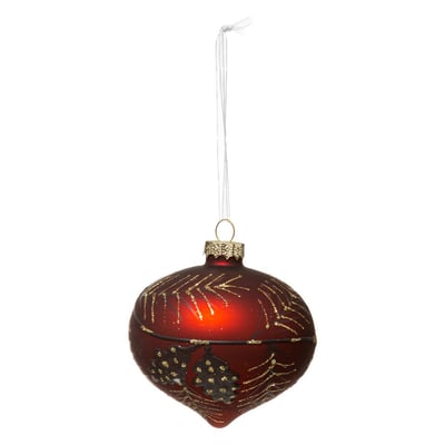 Boule de Noël 80 mm Pomme Pin 2 Assortiment FEERIC LIGHTS & CHRISTMAS