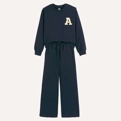 Ensemble 2 pièces, en molleton, avec sweat col rond et pantalon de jogging LA REDOUTE COLLECTIONS