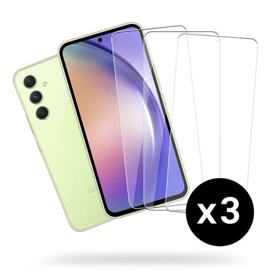 Lot de 3 vitres Galaxy A54 en verre trempé EVETANE
