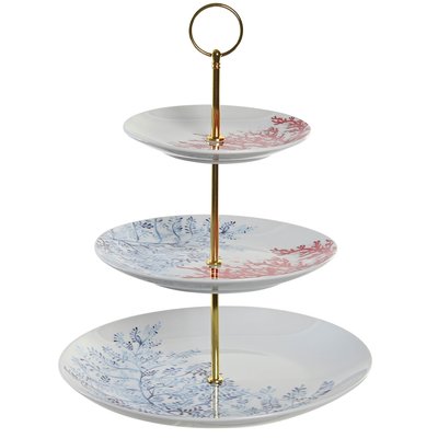 Plat de présentation fruits ou gâteaux 3 étages en porcelaine WADIGA