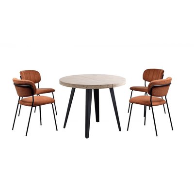 Ensemble table extensible et 4 chaises en tissu - MATIKA MATHI DESIGN