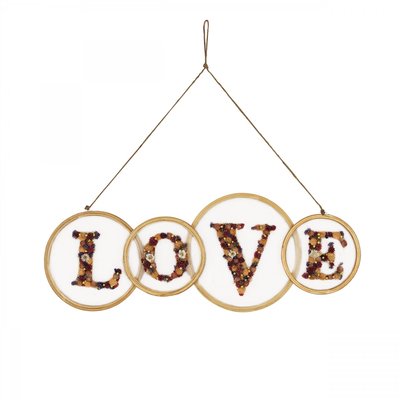 Fleurs séchées suspension murale 86x2x33cm LIGNE DECO