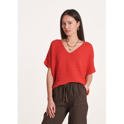 Pull oversize manches courtes et col V LA FEE MARABOUTEE