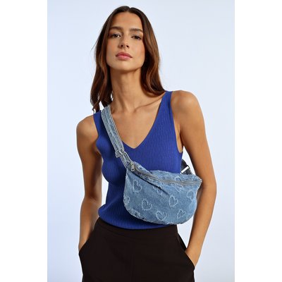 Sac banane en jean motif cœur LILI SIDONIO