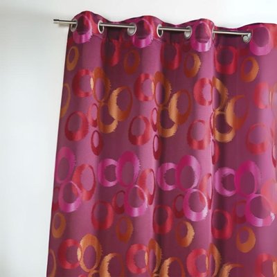 Rideau en jacquard à imprimés "cercles fantaisies" HOME MAISON