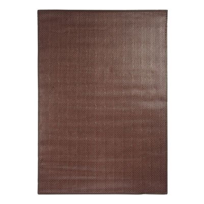 Tapis tissé plat en cuir chocolat THE DECO FACTORY