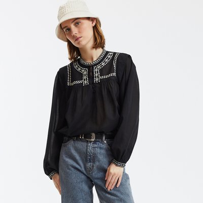 Blouse brodée col rond, manches longues LA REDOUTE COLLECTIONS
