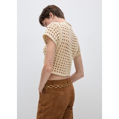 Pull grosse maille manche courte La Redoute