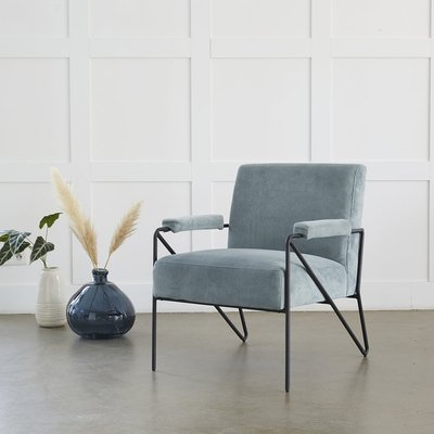 Fauteuil velours côtelé bleu  CHELSEA BERAH GETAH